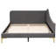 Lit de jour gris avec surface de couchage, tête de lit, accoudoirs et pieds de support stables - Tissu de chambre Sanctuary