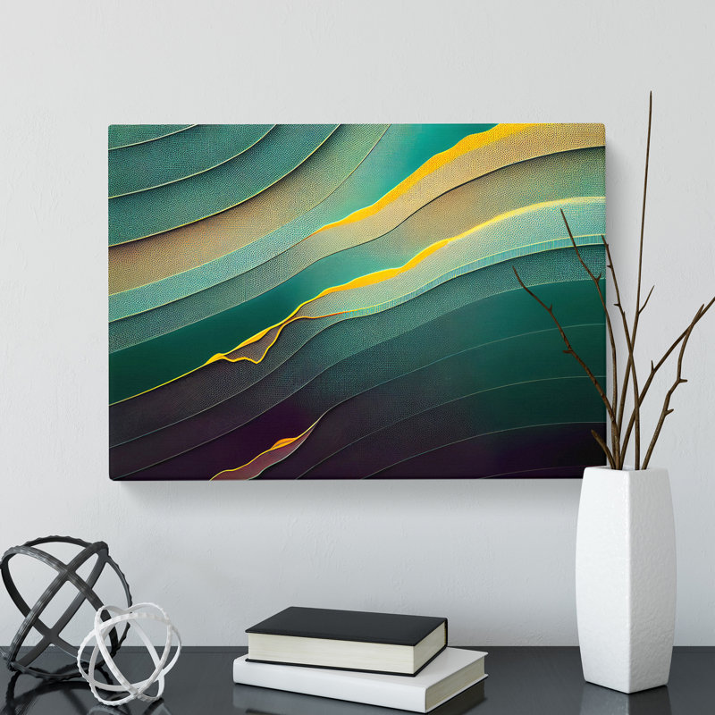 Modern Audio Soundwave Art Vol.5 Abstract - Wrapped Canvas Print, 35cm H x 50cm W x 3cm D