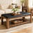 55.12" Upholstered Solid Wood Coffee Table with Open Storage