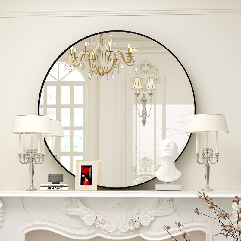 Miroir de salle de bain Morena, 24 po x 24 po, Noir