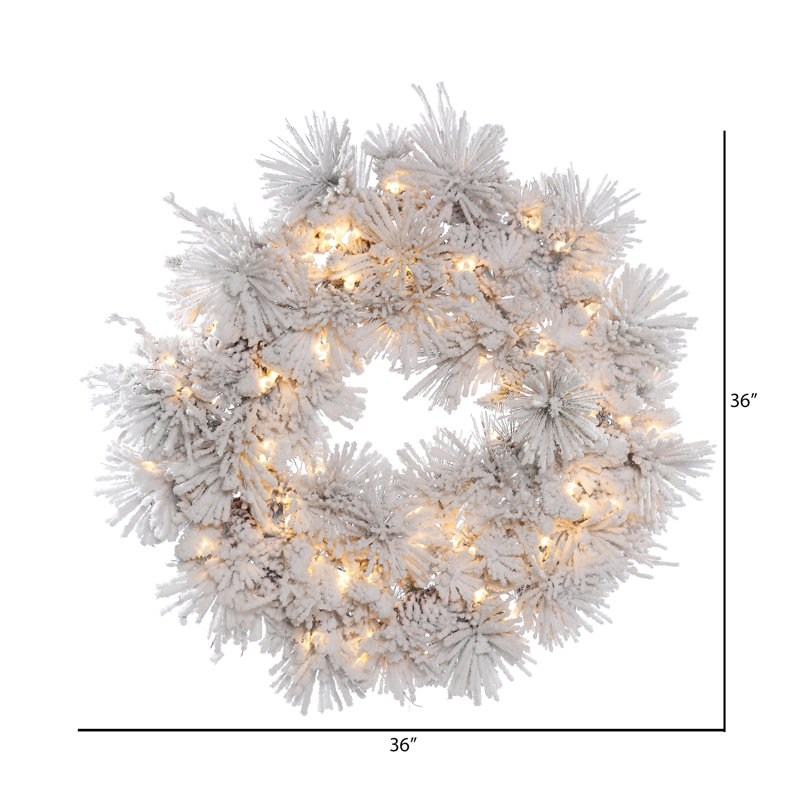 Couronne artificielle floquée en Alberta, H 30 po x l 30 po x P 3 po, Non