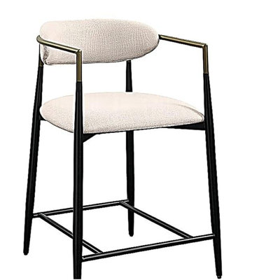Jaramillo beige linen & black lacquer bar stool