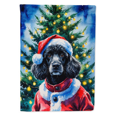 Drapeau de maison de Noël chocolat caniche chocolat