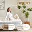 Matelas hybride double dans une boîte avec mousse à mémoire de forme et ressorts ensachés pour soulager la pression et offrir un sommeil confortable et un soutien zoné, mi-ferme-286840393