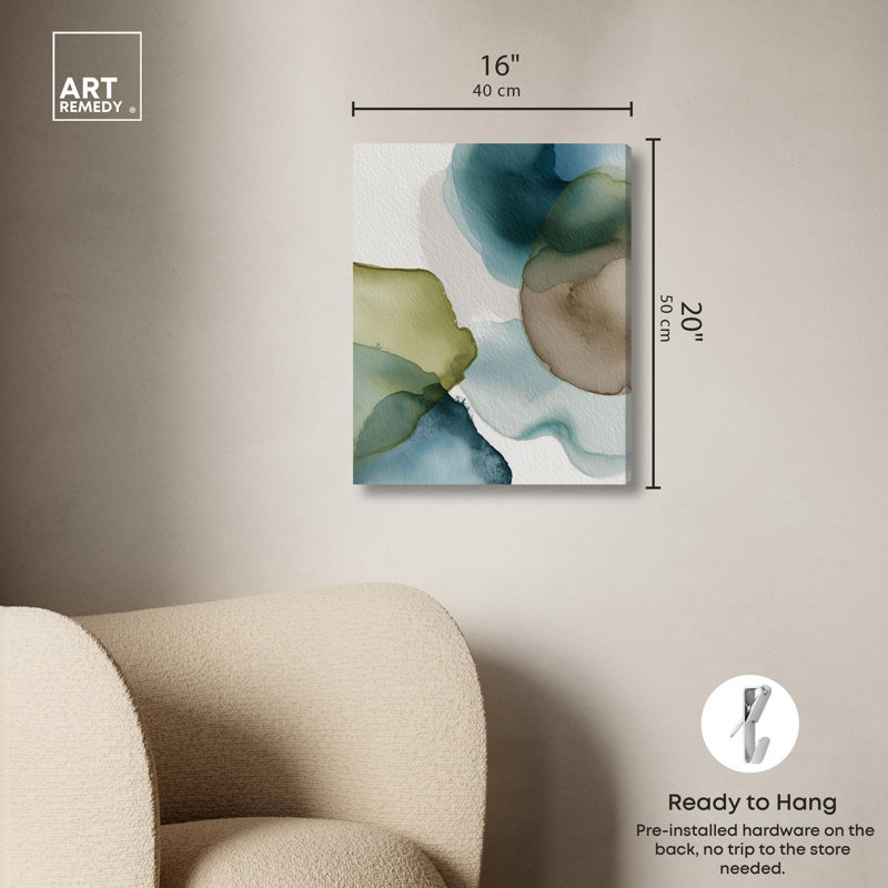 «Moss and Mineral Forms IV», reproduction d'art sur toile par Art Remedy, Toile tendue avec châssis, H 20 po x l 16 po