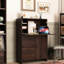 Bureau à tiroirs multiples pour le rangement - Bureau à domicile ou en résidence étudiante - Panneaux de particules en noyer - Organisation des effets personnels
