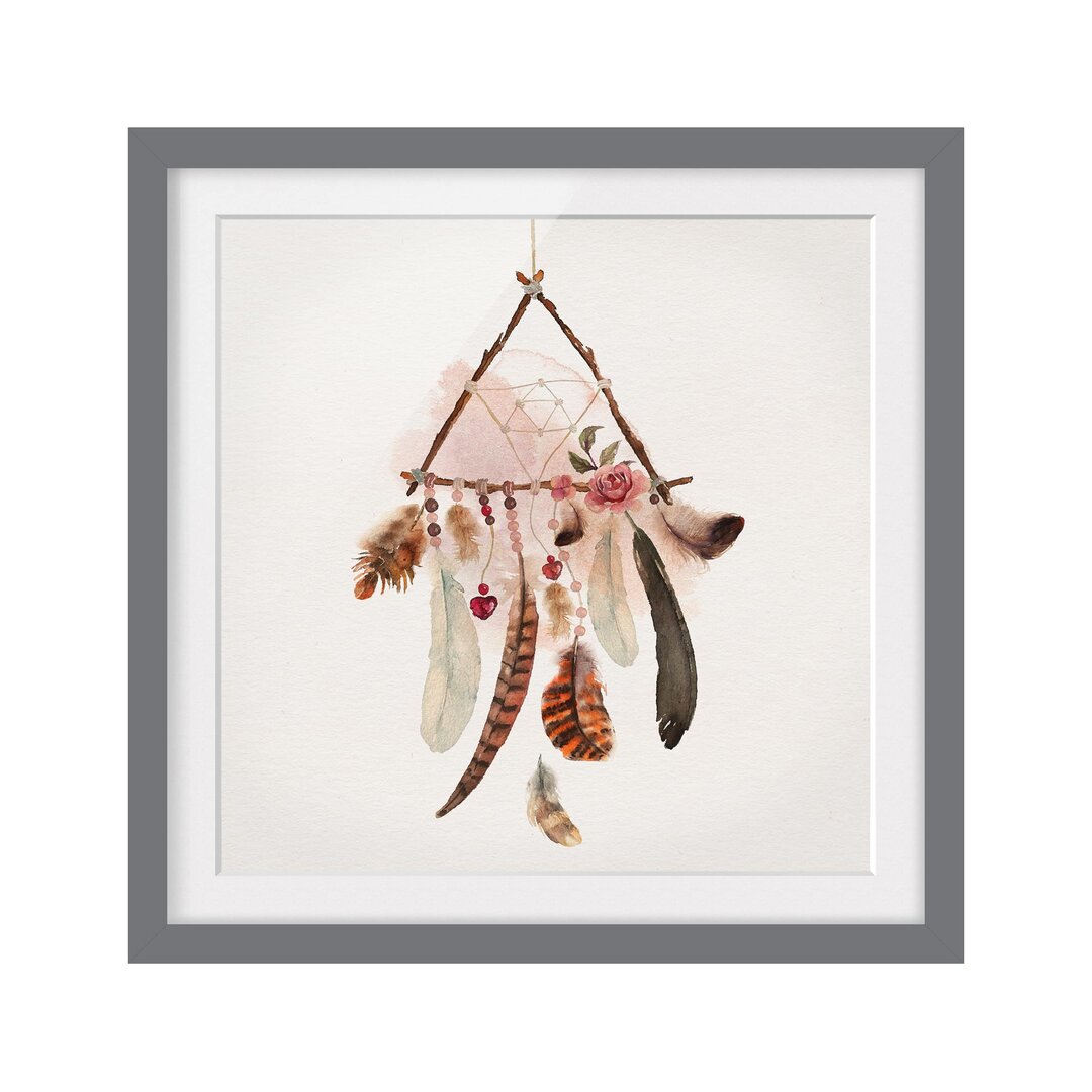 Gerahmter Grafikdruck Triangular Dream Catcher