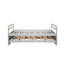 Lit simple gris avec tête de lit au design attrayant, lit gigogne et tiroirs de rangement gris, confortable et spacieux-121020379