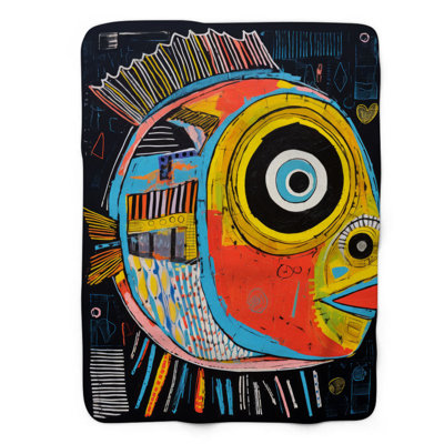 Cubist Wildlife - Couverture sherpa de qualité supérieure 1 pièce