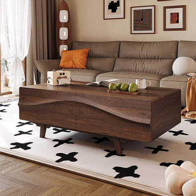 Retro style minimalist storage coffee table