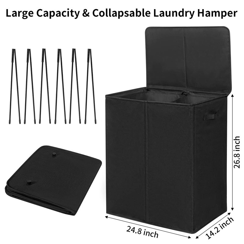 Laundry Sorter with Handles, Black