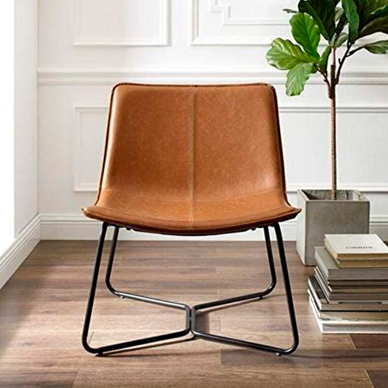 Pilning 26.25" Wide Lounge Chair, Tan Faux Leather