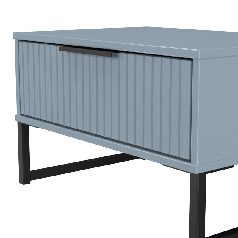 Bernat End Table, Blue/Black