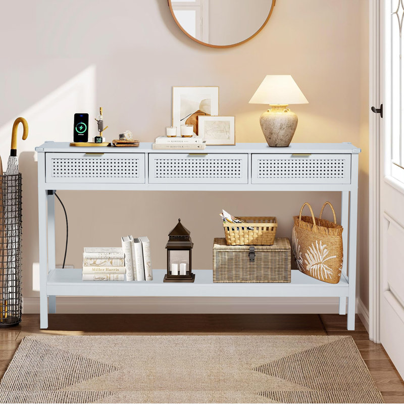 Annitra 55.12'' Console Table, White