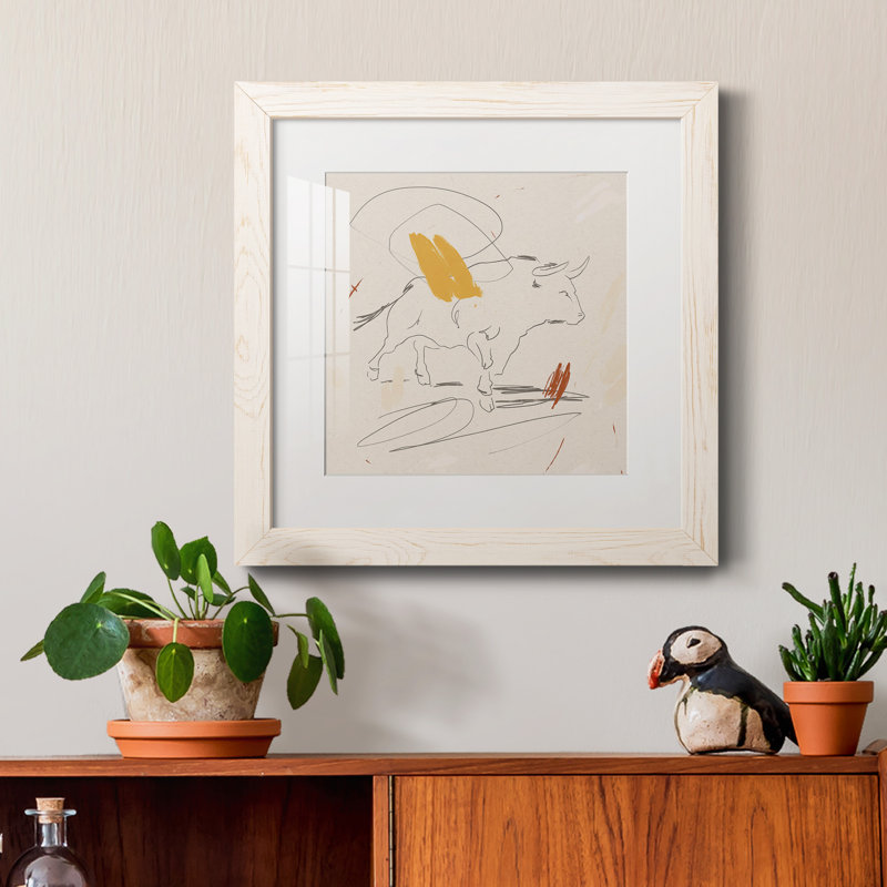 Toile encadrée Big Bull I-Premium - prête à être accrochée, H 35,5 po x l 35,5 po x P 1,5 po, Papier avec cadre blanc, Blanc