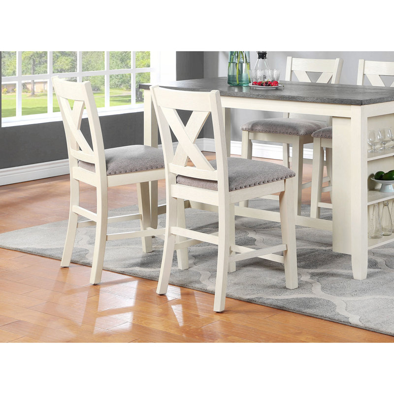 4 - Person Four Leg Dining Set, Off White