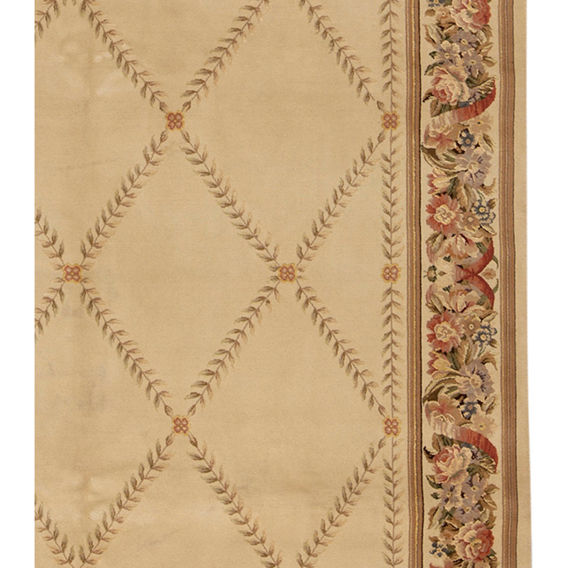 Tapis noué à la main de haute qualité en beige / brun / rouge