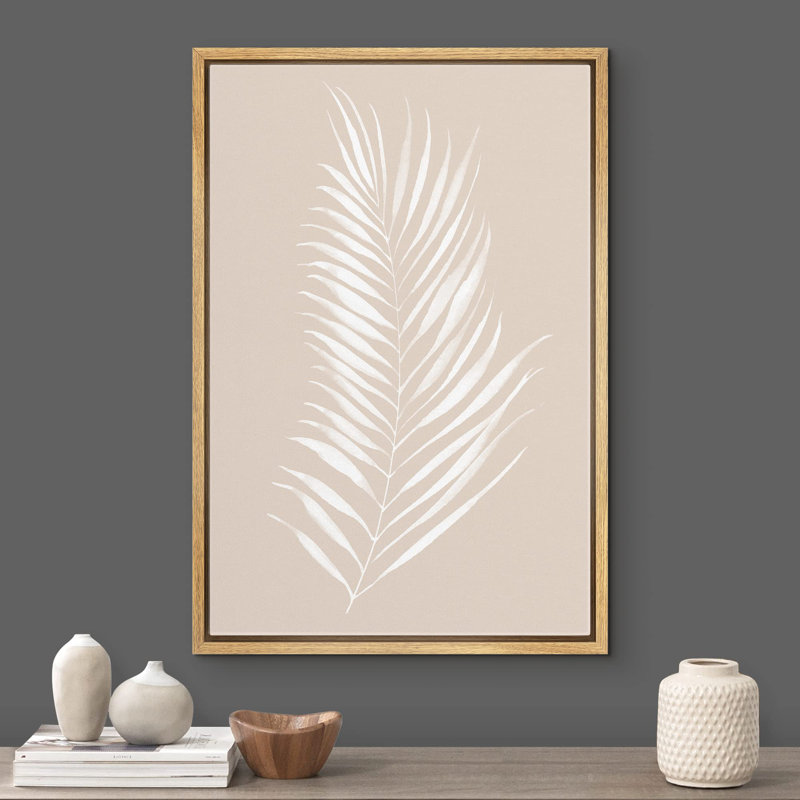 Silhouette de feuille de palmier brun clair et tan, Naturel, H 24 po x l 16 po