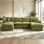 Canapé d'angle modulaire en forme de U Cloud de 330 cm, canapé 6 places en chenille avec 2 poufs amovibles, structure en mousse et ressorts, assise profonde avec coussins pour salon ou appartement, vert-1764982464