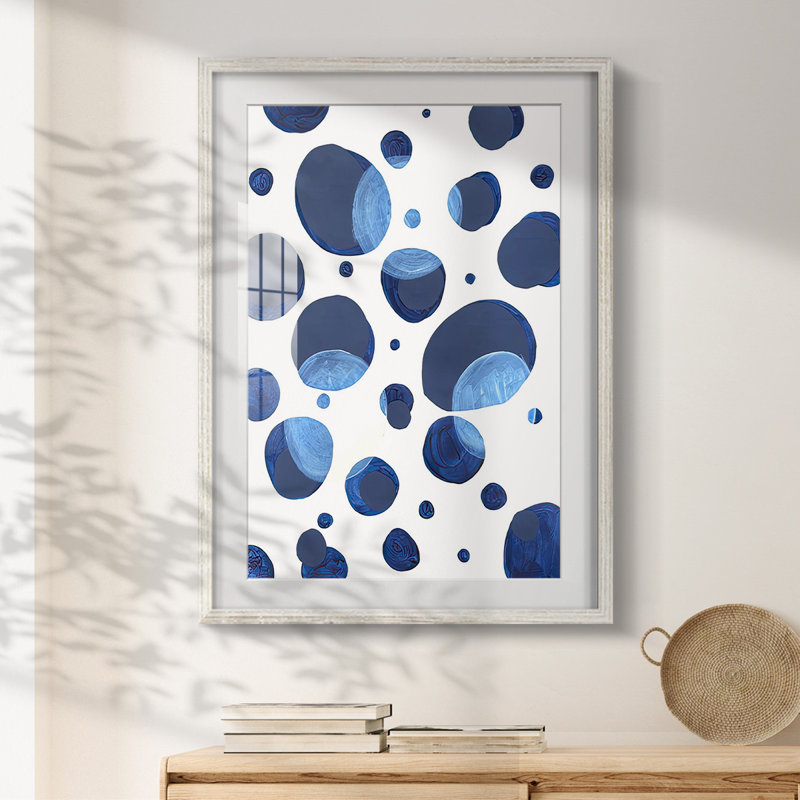 Ultramarine Orbs III - Impression encadrée, H 19,5 po x l 16,5 po, White