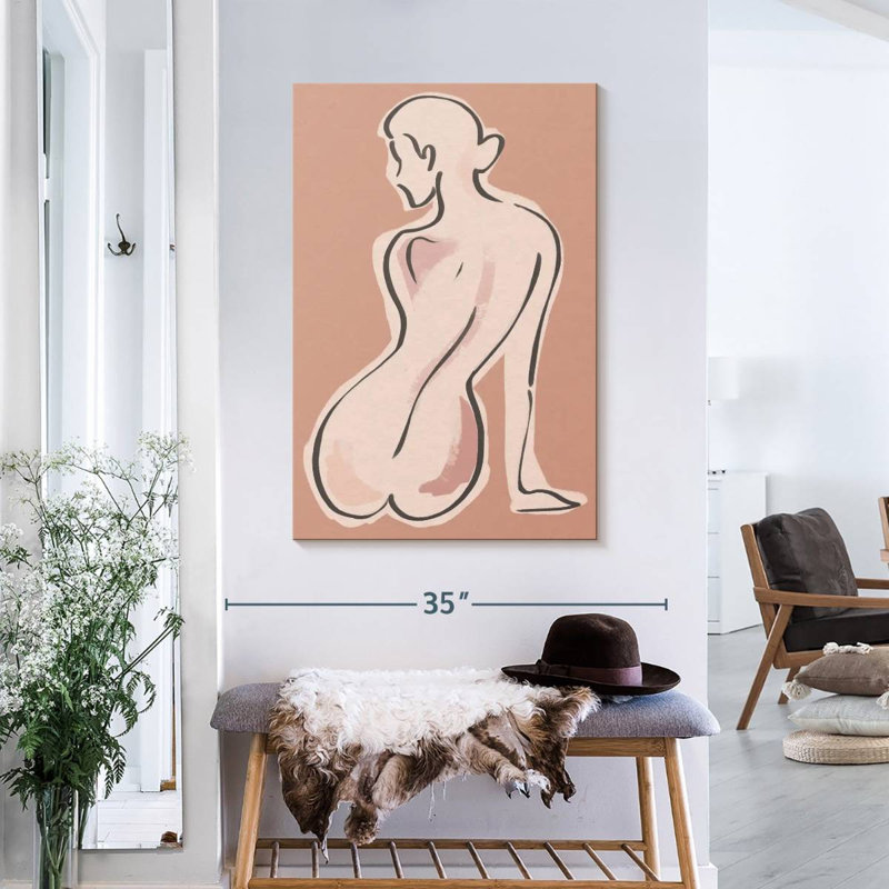 Belles lignes féminines sur toile, H 36 po x l 24 po x P 1,25 po