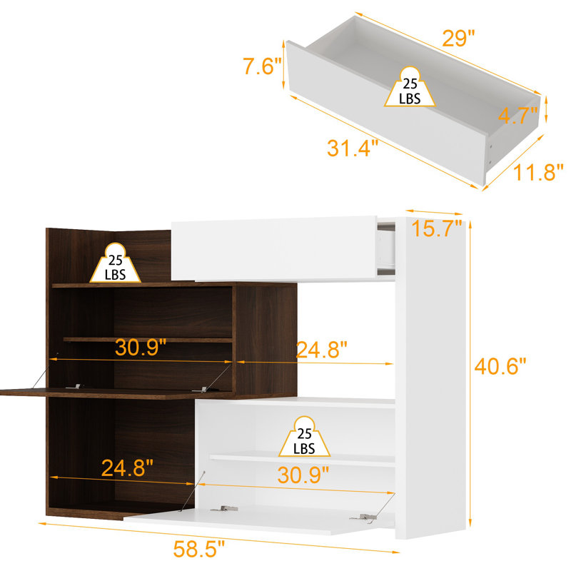 Expandable Storage Dresser With Rustic Style