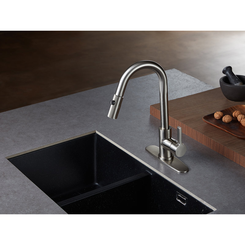 Robinet de cuisine à poignée simple Continental, Nickel brossé