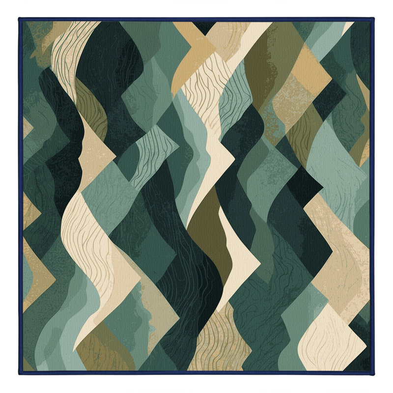Crescent Embers Rug, Square 4'