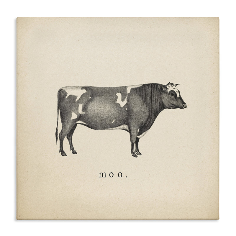 «Moo Farm Cow Sounds», art mural par Wild Apple Portfolio, H 17 po x l 17 po
