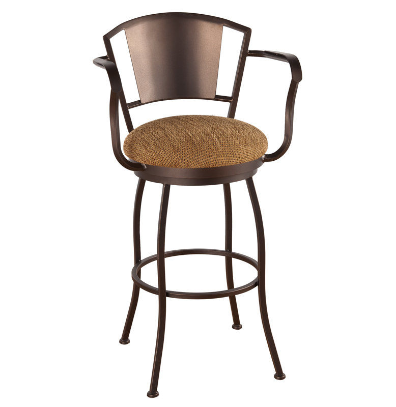 Tabouret de bar et de comptoir pivotant Eglinton, Galet, Noir Ford, Tabouret de comptoir (assise de 26 po de hauteur)