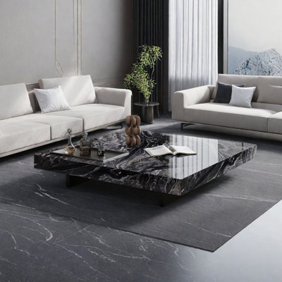 Creative square marble coffee table