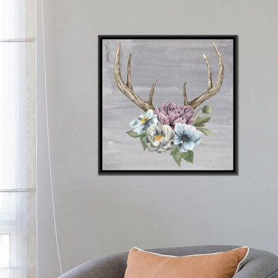 « antlers & fleurs ii », reproduction d’art sur toile tendue