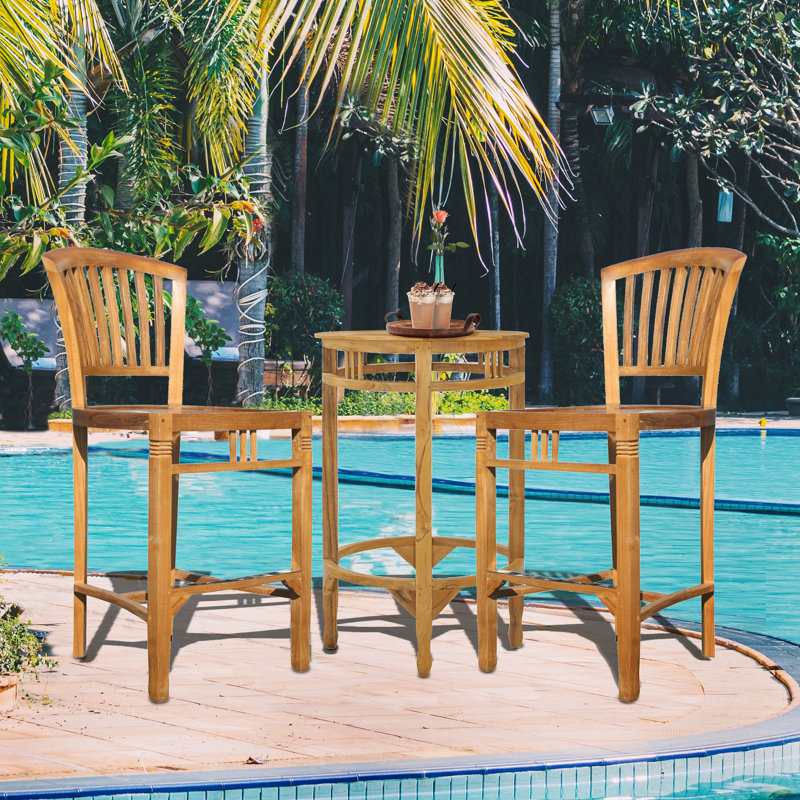 Prairie Grove Outdoor Teak Bar Stool