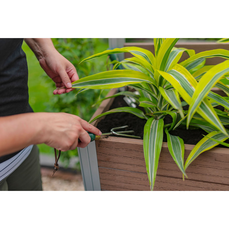 Espresso Brown Vinyl Large Planter Box with Trellis