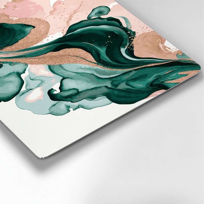 Aquarelle abstraite 99, art mural en métal beige