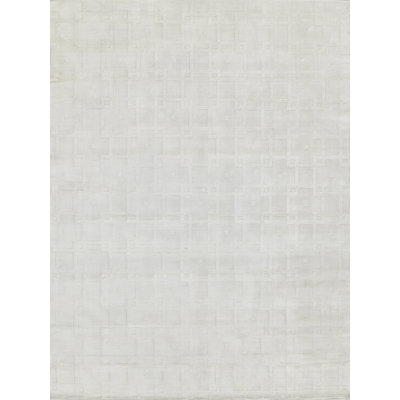Camora Modern Handmade Silky Nylon White Area Rug
