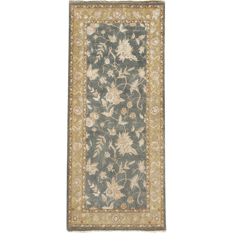 Handmade Silk and Wool Oriental Area Rug, Runner 3' x 10'