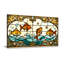 Motif de vitrail tendance, vagues de l'océan-952494176
