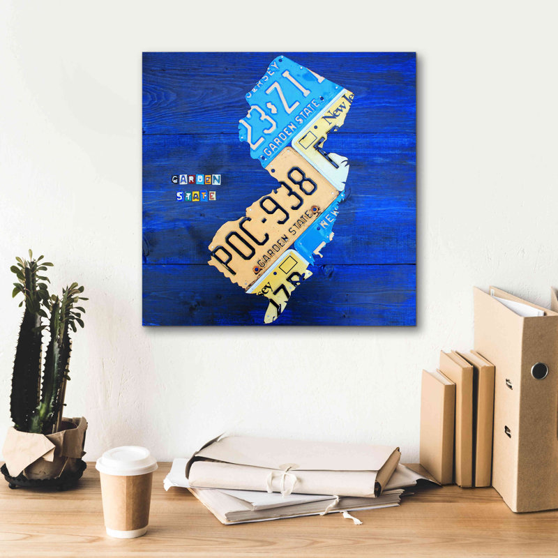 «New Jersey» par Design Turnpike, H 18 po x l 18 po x P 0,75 po