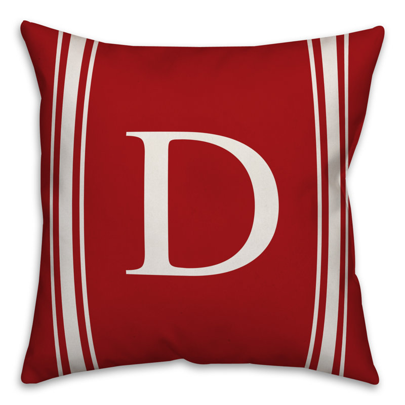 Striped Throw Pillow, D, Red
