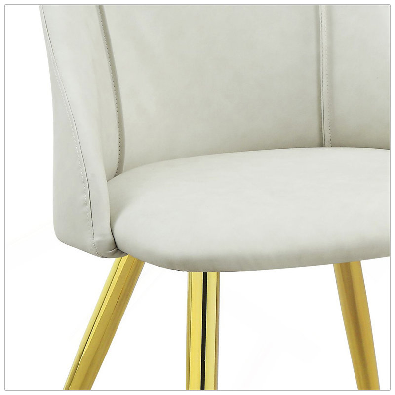 Ensemble de 2 chaises d'appoint en cuir synthétique blanc Gaines