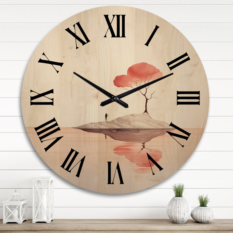 Horloge murale en bois massif Perth, Très grand