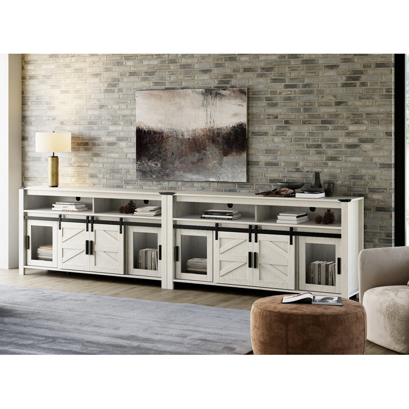 Meuble télé 118 po Cainin, Blanc antique