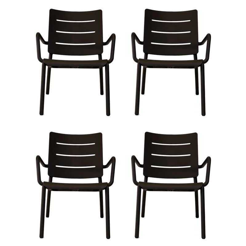 Ensemble de 4 bacs empilables Outo, Noir
