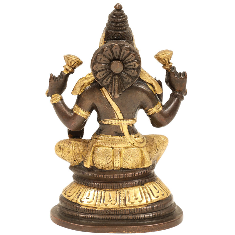 Handmade Statue Decorative Object, Brown/Gold