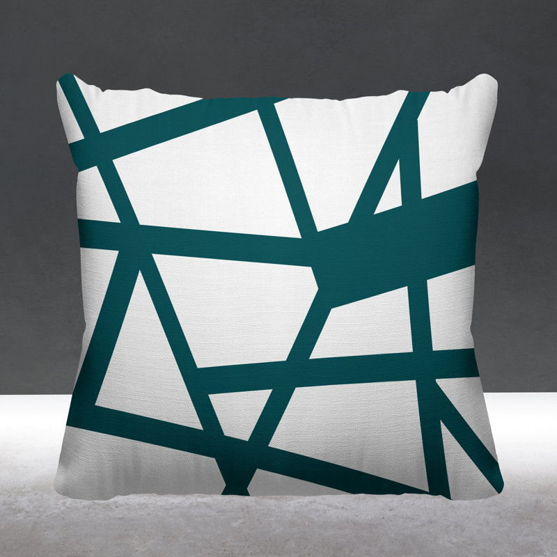 Coussin décoratif intérieur / extérieur Shepherd Stripes, L 15 po x H 15 po, Vert