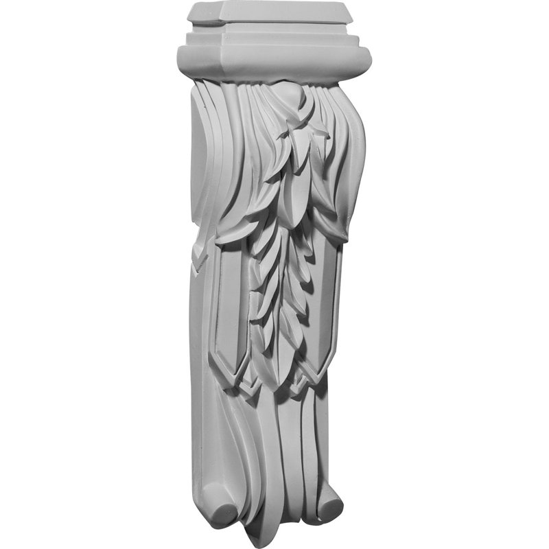 Endurathane Leaf Drop Corbel, 4 7/8"W x 2 3/4"D x 15 1/4"H, Factory Primed