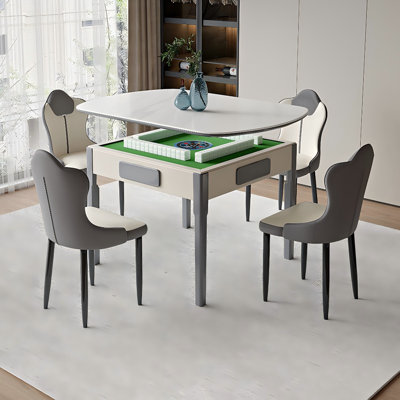 High-end Solid Wood Microcrystalline Stone Automatic Mahjong Table for Chinese Rules
