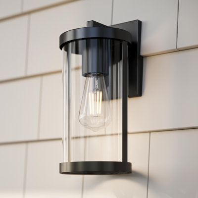 Kagen 1-Light Medium Outdoor Wall Light with Clear Glass Panels