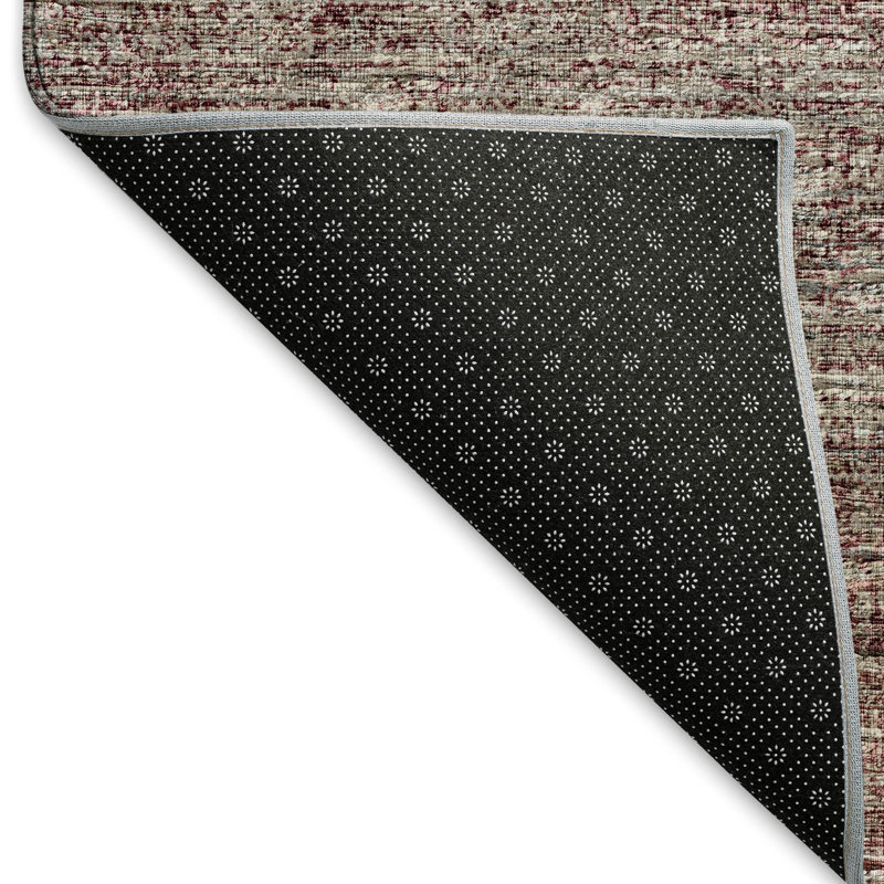 Premium Machine Washable Mayfield Burgundy Rug, Round 8'
